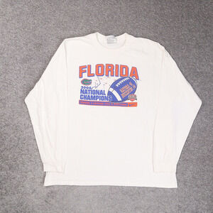 2006 NCAA University of Florida National Champs XL White Long Sleeve T-Shirt